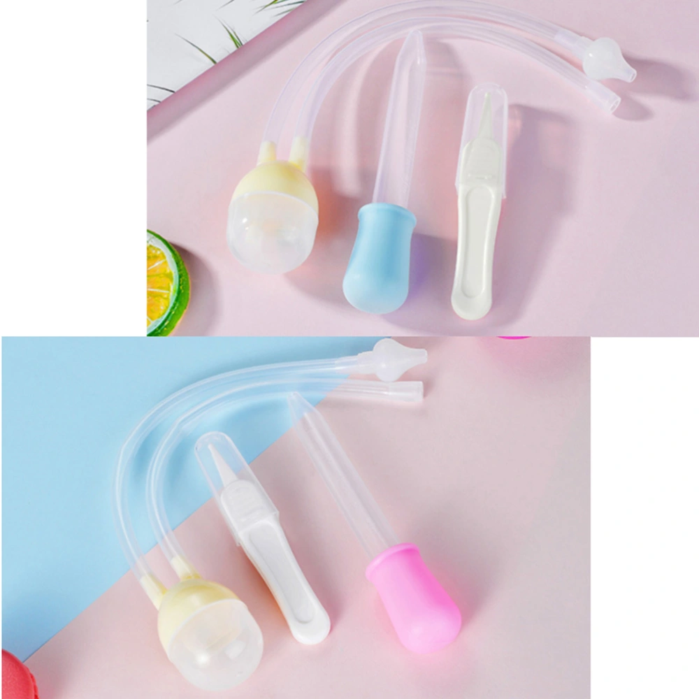 2 Sets 3 Pcs Baby Silicone Medicine Feeder Anti-reflux Feeding Pill Tool Portable Infants Feeding Utensils (Pink+Blue)