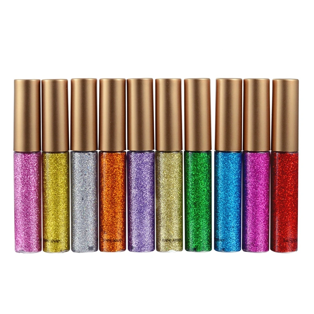 10pcs Waterproof Eyeliner Glitter Shimmer Pigmented Sparkling Metallic Liquid Glitters Eyeliner