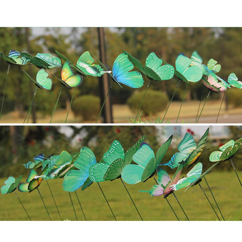 12PC Artificial Set Stick Beautiful Decor for Home Store Garden Grassland (Green)