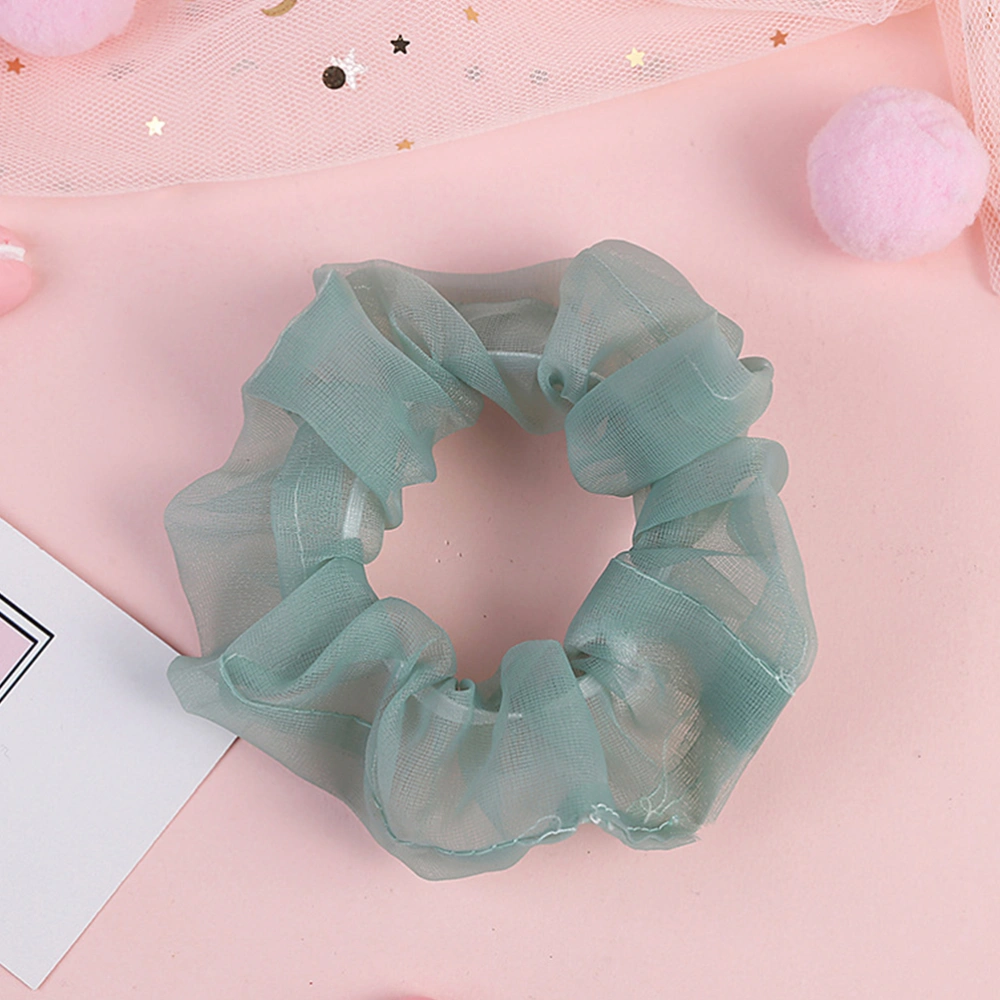 6pcs Organza Hair Scrunchies Soild Color Elastic Hair Bands Hair Scrunchy Hair Ties Ponytail Holder (Assorted Color)