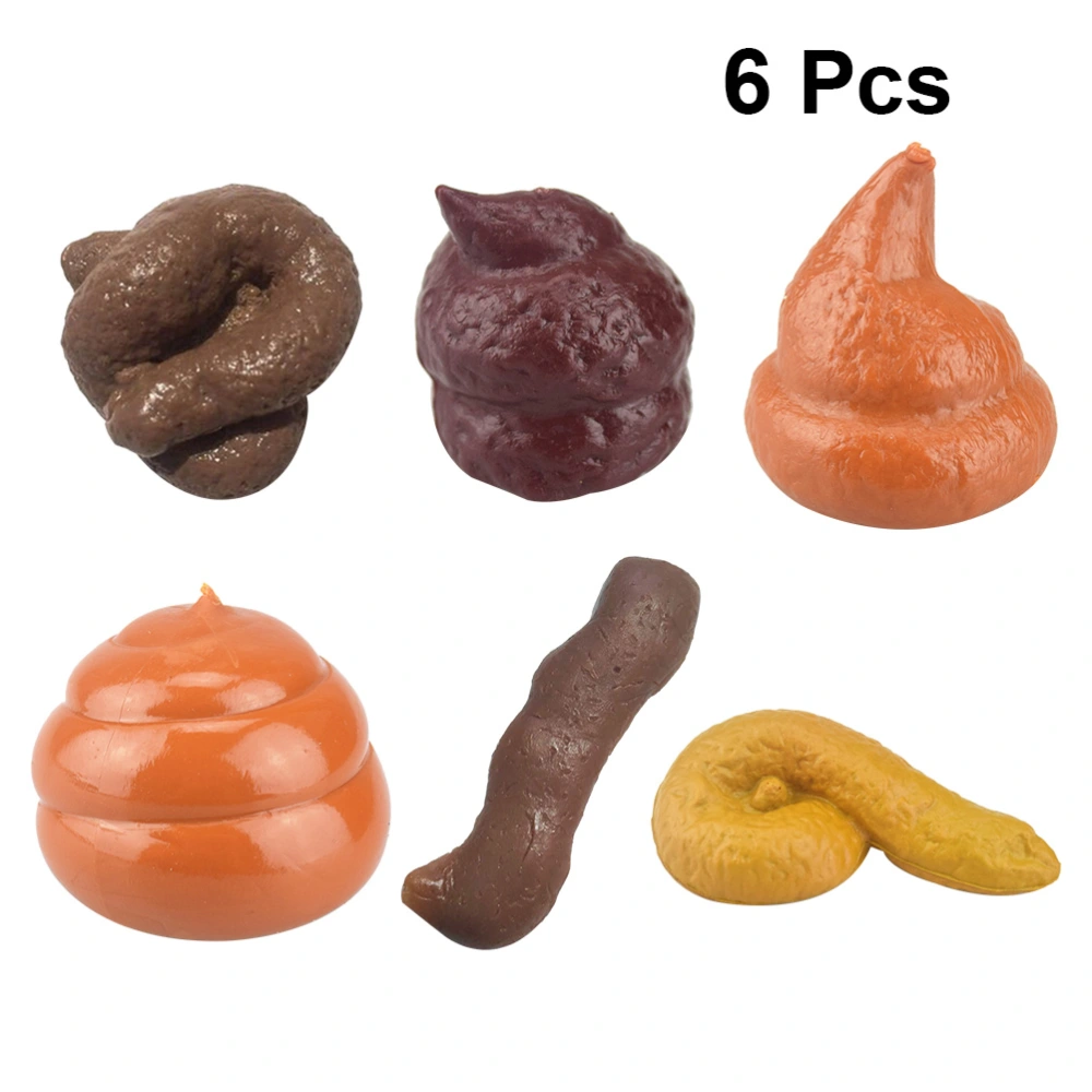 1 Set of 6pcs Simulation Poo Toys Realistic Fake Prank Toy April Fool's Day Spoofed Toys