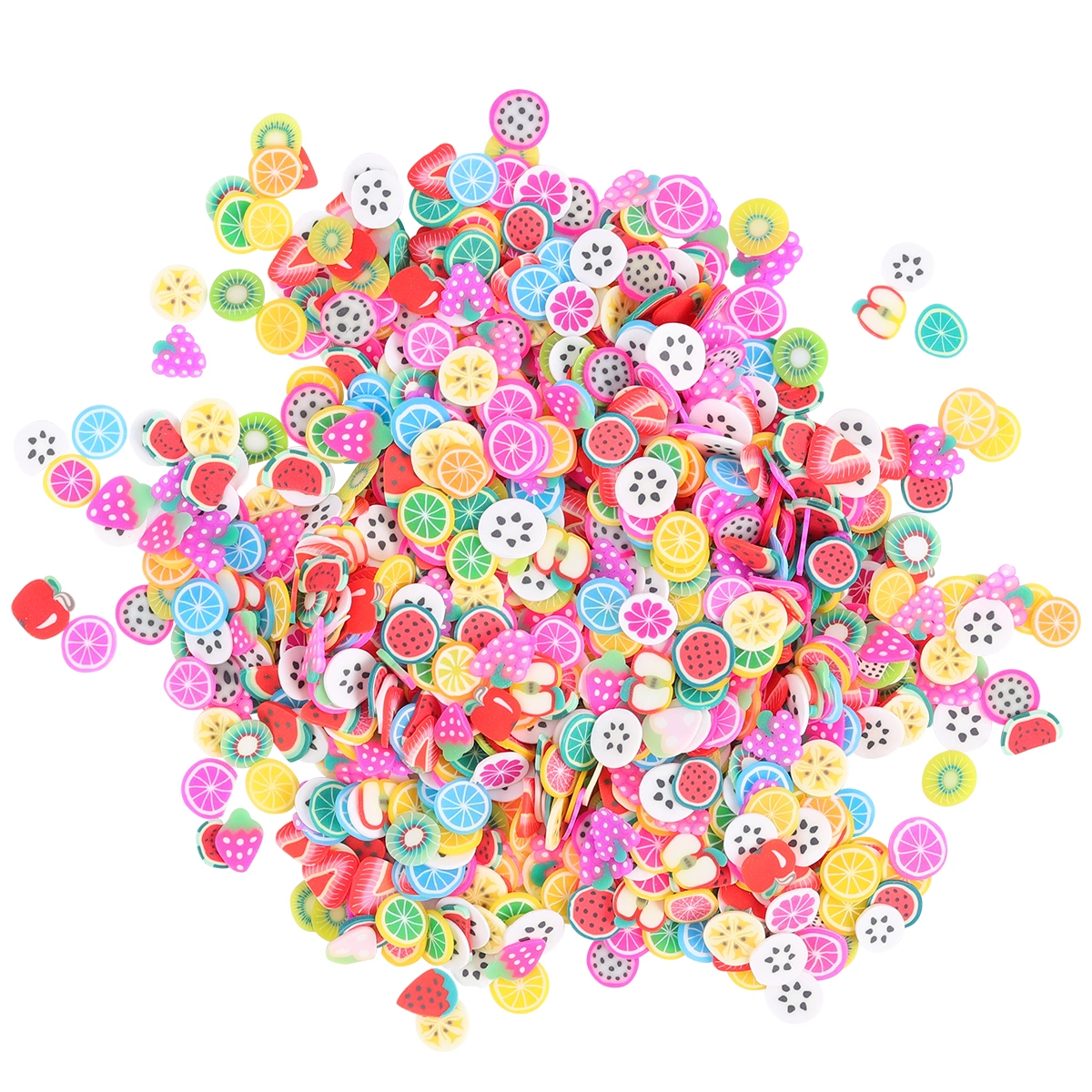 5000pcs Fruit Nail Slice Colorful Nail Stickers Nail Decals Clay Fruit Slice