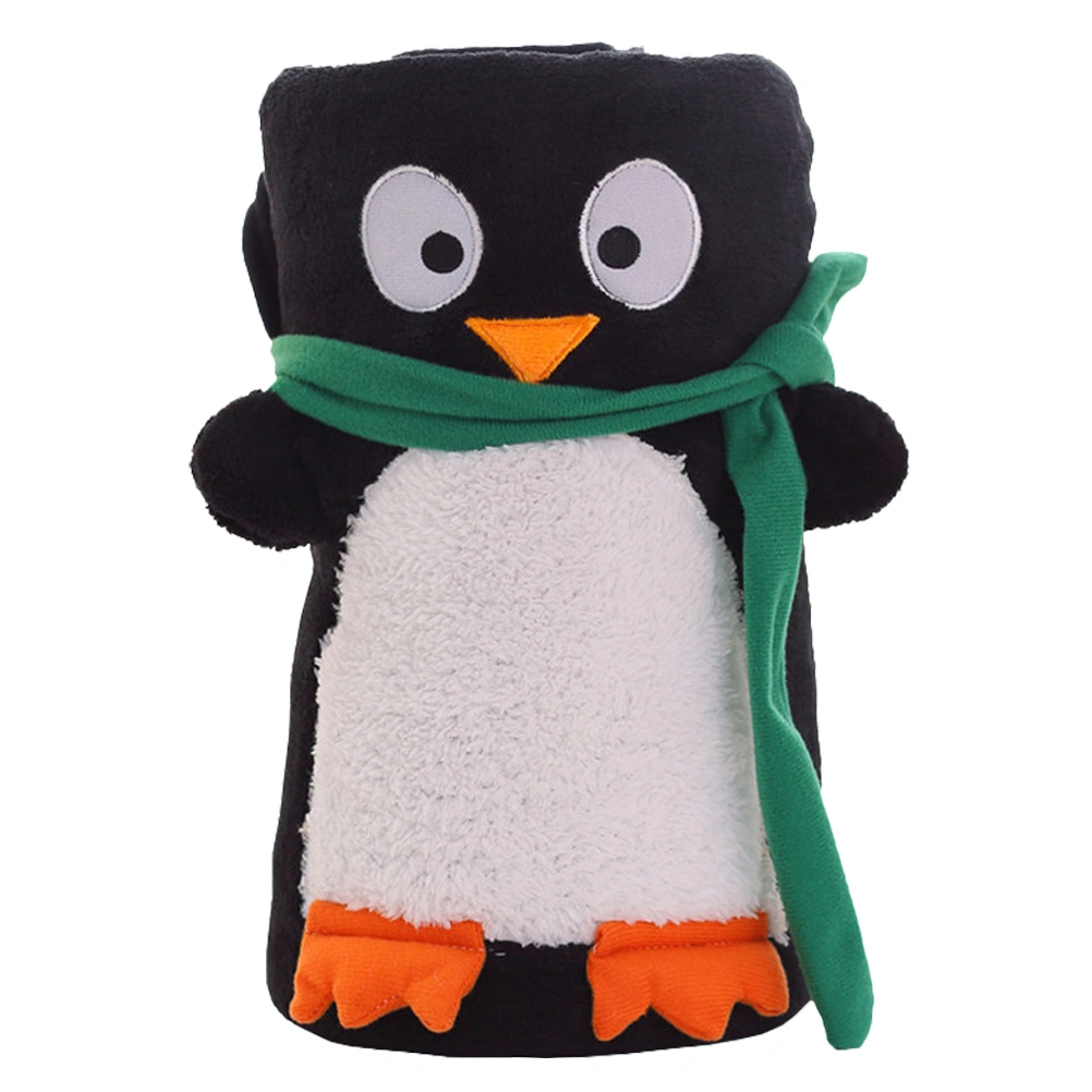 1PC Cartoon Christmas Flannel Blanket Decor Blanket Xmas Gift (Penguin)