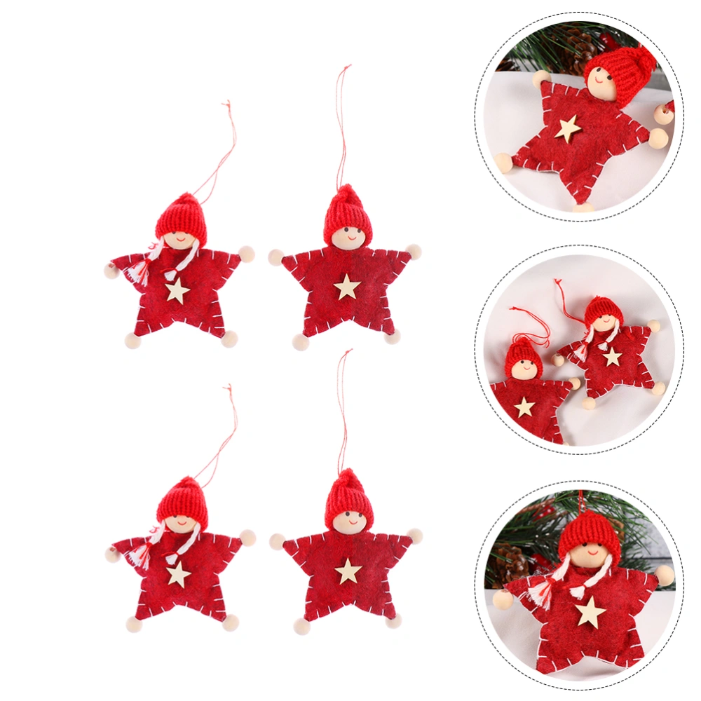 4pcs Christmas Pendants Christmas Tree Ornaments Pretty Pendants for Couples