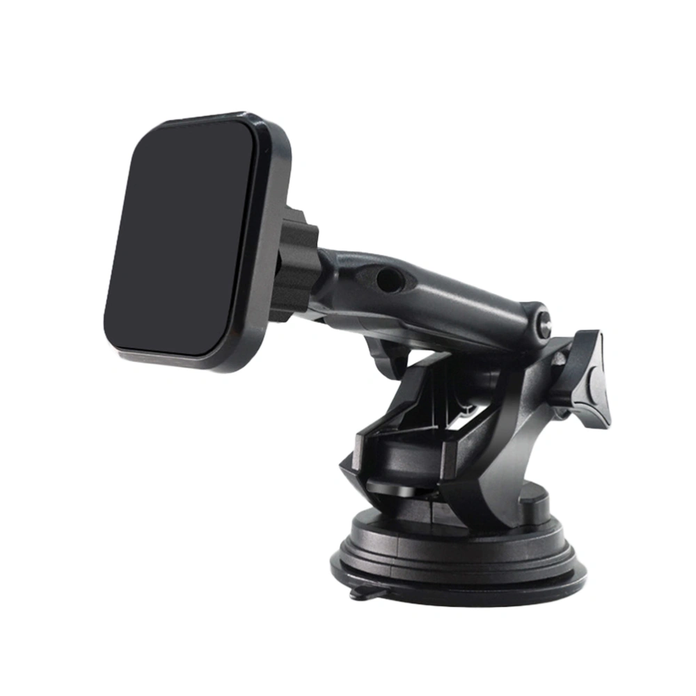 Magnetic Car Phone Holder Telescopic Rod Suction Cup Car Phone Mount Cell Mobile Phone Holder Stand (Black)