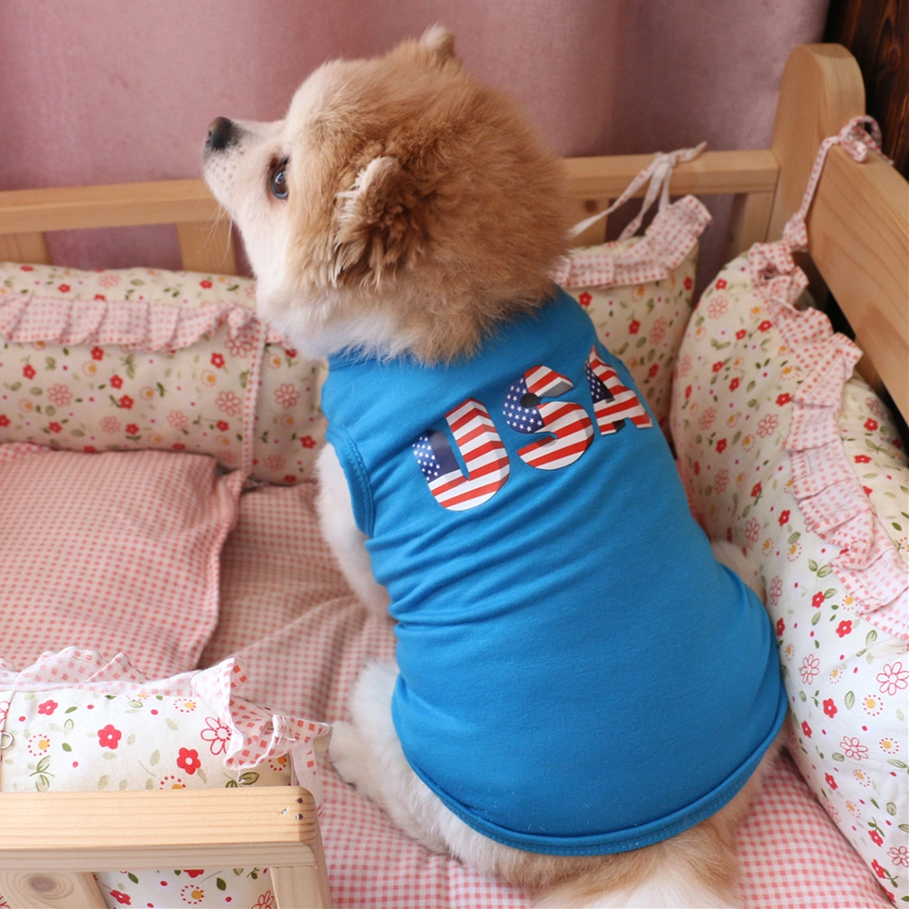 2pcs Adorable Clothes Comfortable Costume Fashion Vest Independence Day Coat for Pet Dog Teddy Puppy (Size L)