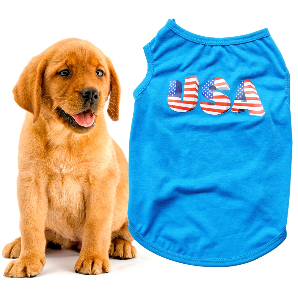 2pcs Adorable Clothes Comfortable Costume Fashion Vest Independence Day Coat for Pet Dog Teddy Puppy (Size L)