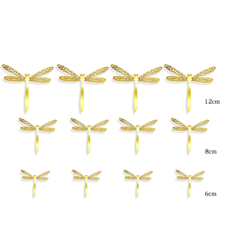 36pcs Household Dragonfly Wall Decor Exquisite Dragonfly Adornment Paper Craft