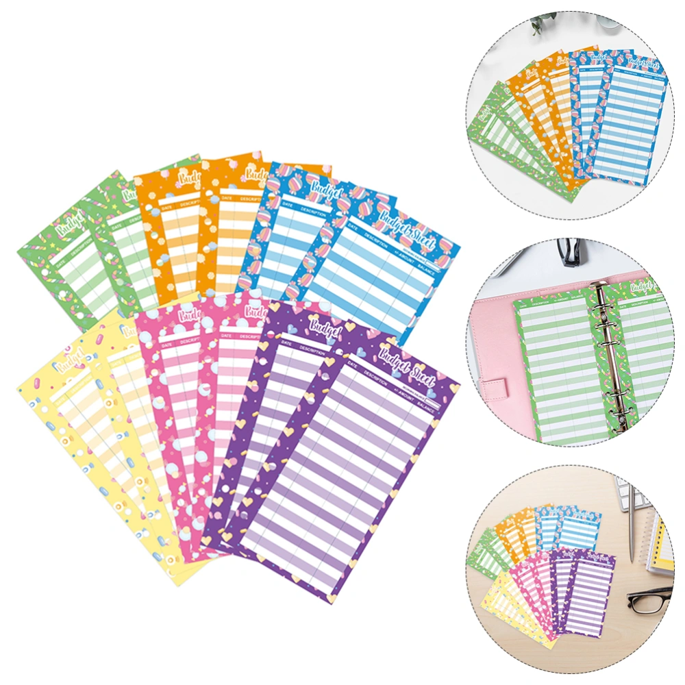 24Pcs Cash Plan Consumption Cards Budget Cards Business Budget Sheets (Random Color)