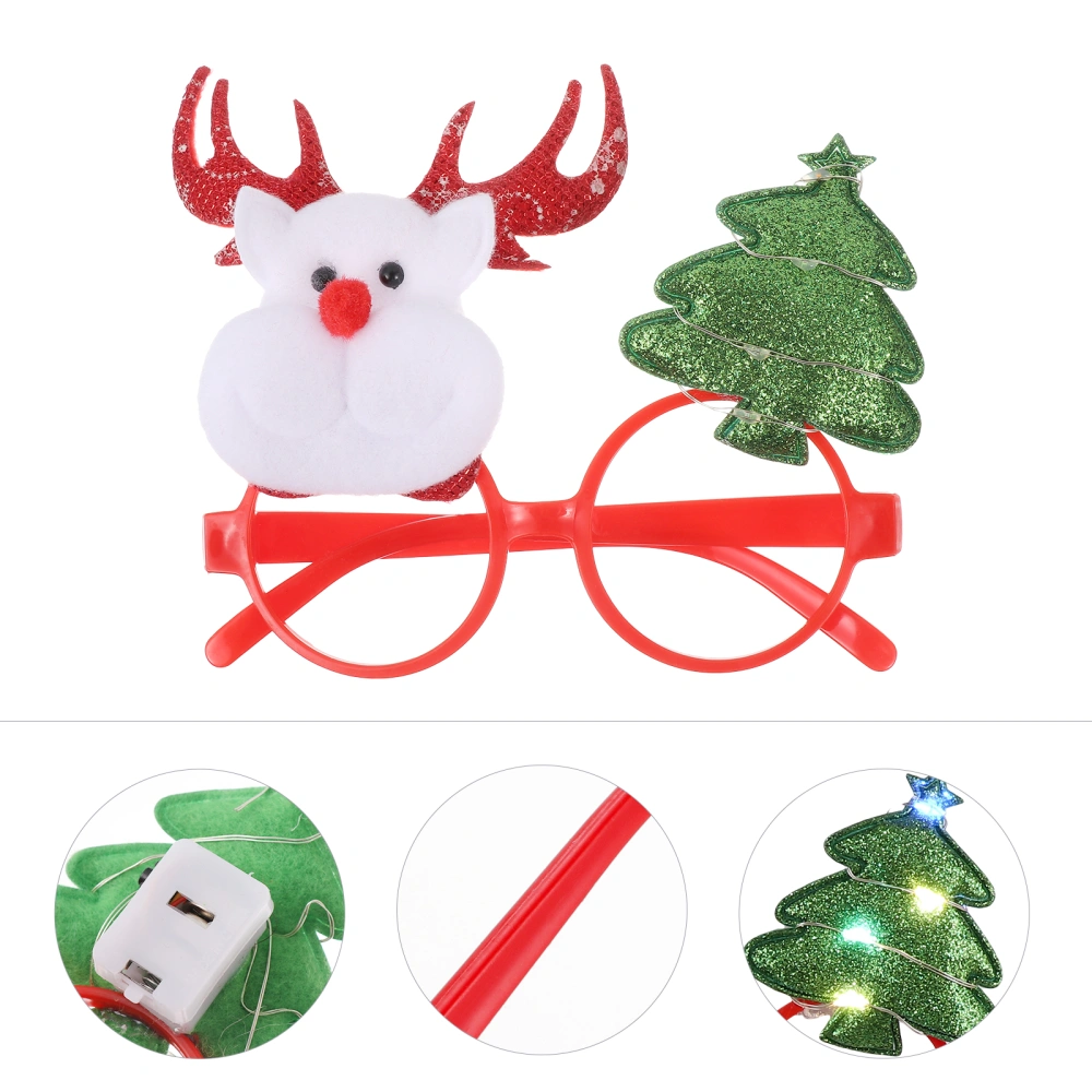 4Pcs Christmas LED Eyeglasses Frames Funny Party Performance Props Decors