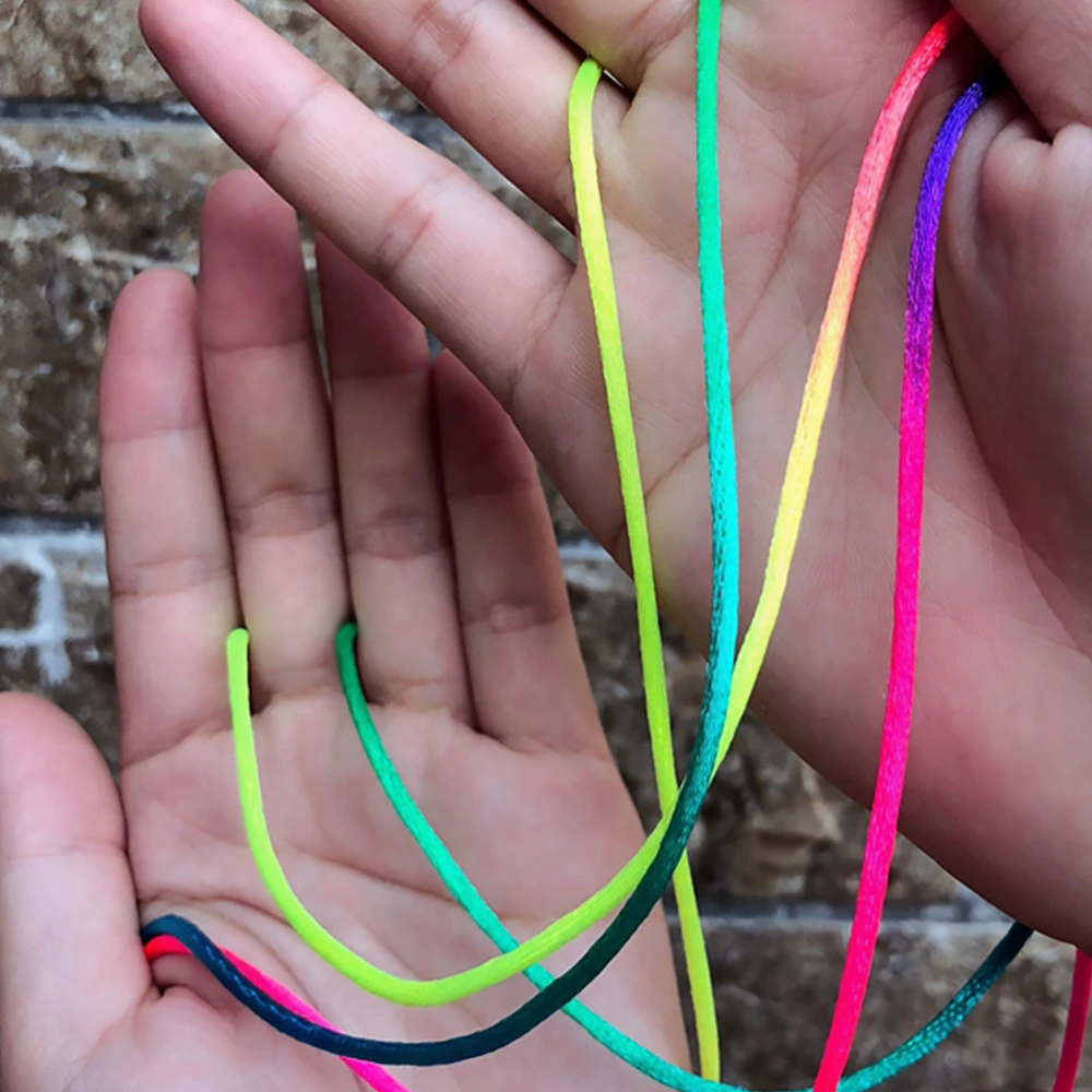 6pcs Finger Turn Over Strings Multifunctional Rainbow Braid Rope Finger Game Toy Educational Supplies for Children Kids (Length 1.65 Meters)