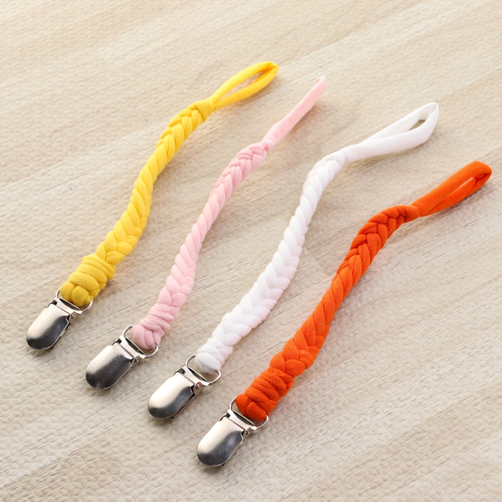 4pcs Infant Pacifier Clips Baby Soother Modern Teething Clips Strap Leash Holder for Boys and Girls