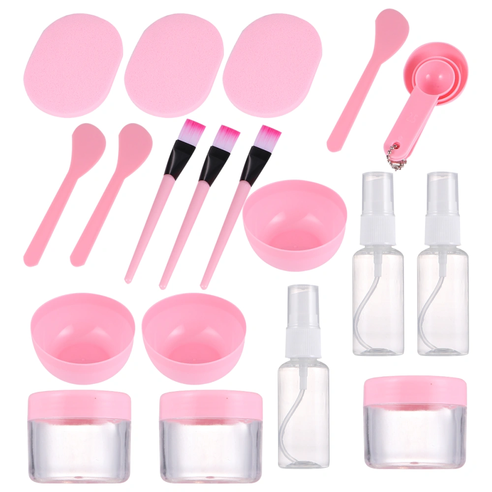 1 Set 27 Pcs Medium-sized DIY Beauty Mask Bowl Reusable Makeup Tools Facemask Mixing Bowl Set DIY Face mask Mixing Tool Kit (Pink)