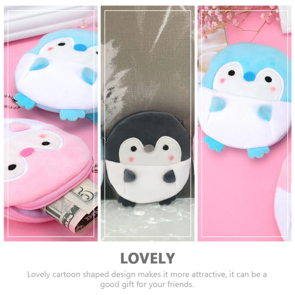 3Pcs Plush Change Purse Lovely Money Storage Bag Key Data Line Storage Pouch