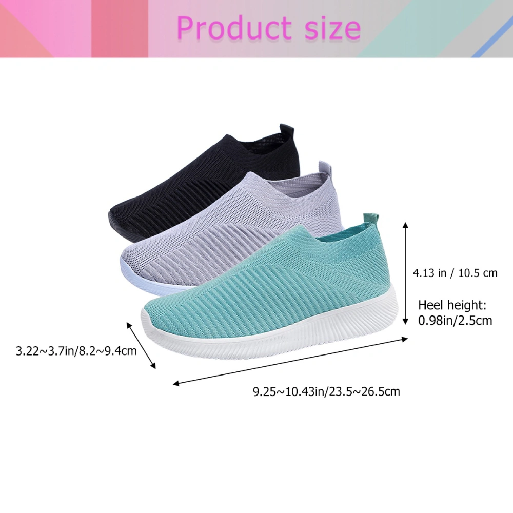 1 Pair of Gym Shoes Fashion Breathable Casual Shoes Durable Air Cushion Sports Shoes Size 8US,5.5UK，39EU,9.825Inch (Light Green)