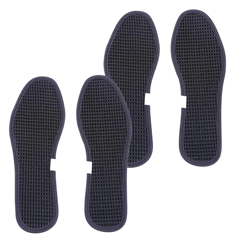 2 Pairs of Deodorant Shoe Pads Bamboo Charcoal Insoles Sports Shoes Cushion Foot Care Insoles Size 37 Black