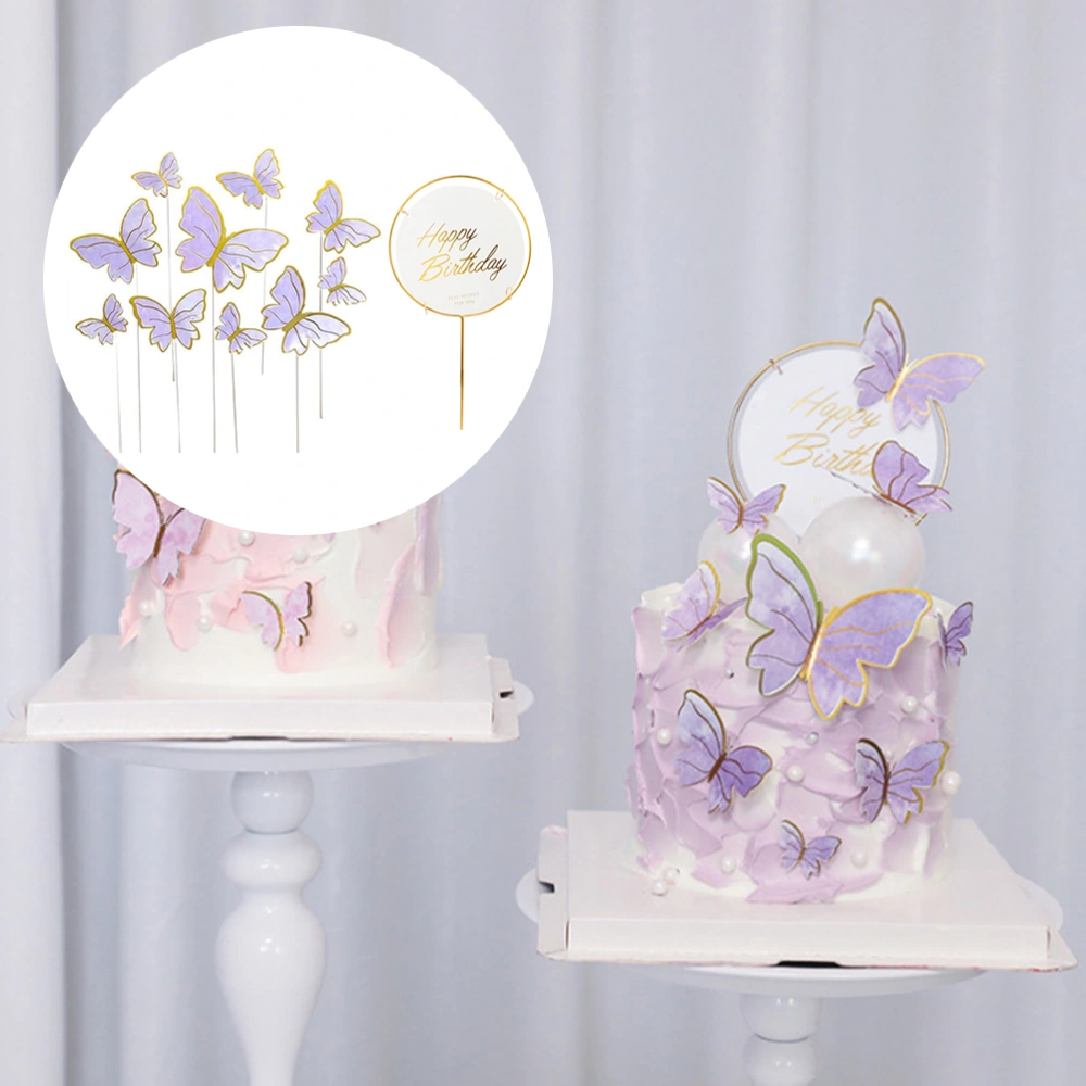 1 Set of Creative Butterflies Shaped Cake Picks Decorative Cake Inserts Cake Ornaments