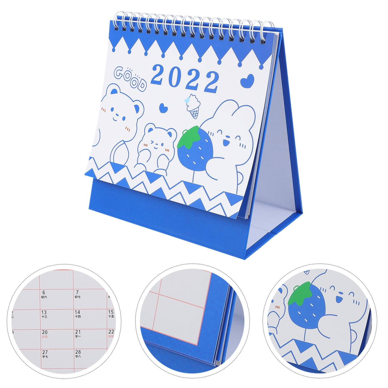 1 Pc Portable 2022 Mini Calendar With Lovely Bear Style for Desktop Office And Home