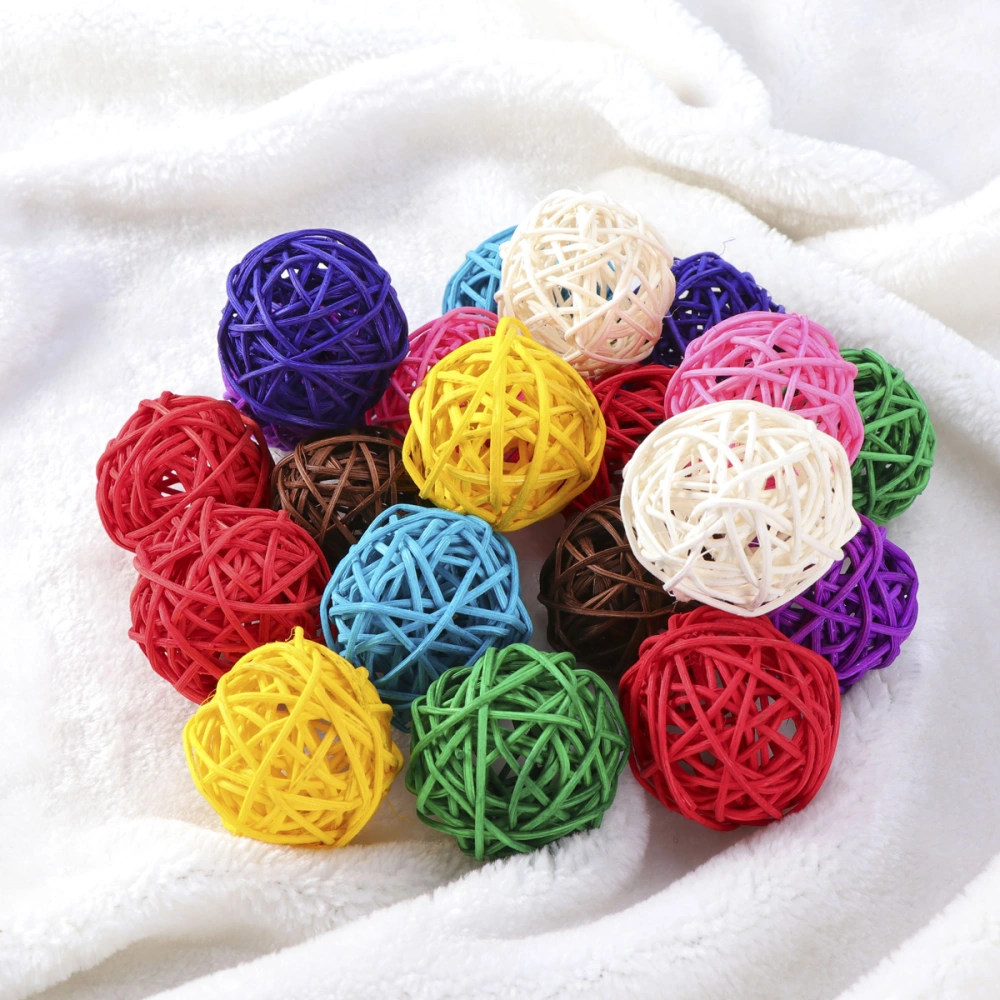 5pcs Wicker Rattan Ball Wedding Christmas Party Hanging Decoration Nursery Mobiles 3cm (Assorted Color)