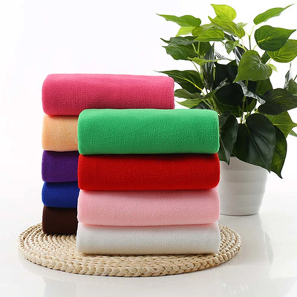 Car Cleaning Towels 30x70cm Microfiber Auto Car Polishing Waxing Drying Cloth (White)