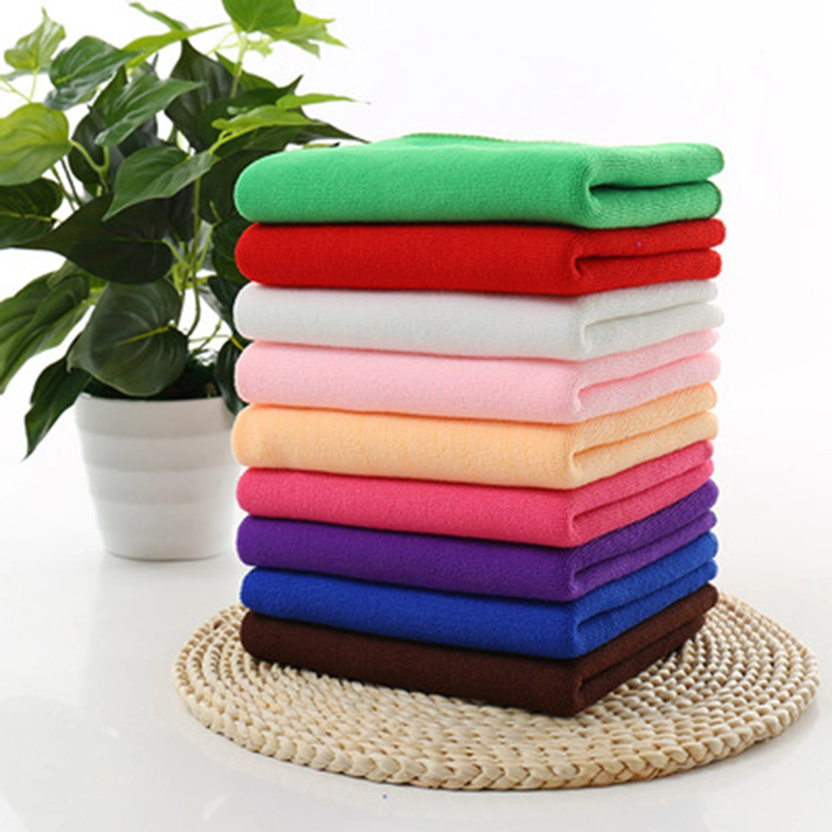 Car Cleaning Towels 30x70cm Microfiber Auto Car Polishing Waxing Drying Cloth (White)