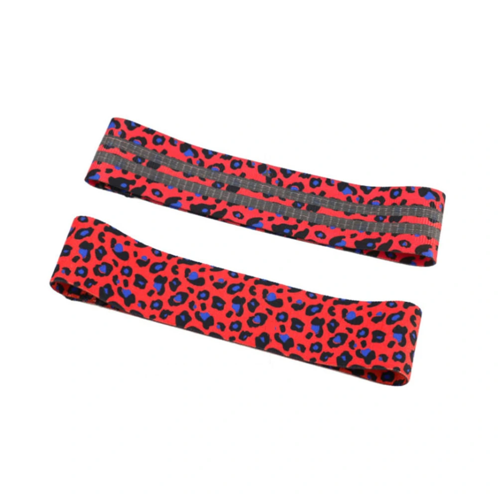 1Pc Exercise Resistance Belt Strength Training Stretch Belt Elastic Band Exercise Strap for Home Gym(Leopard Red)