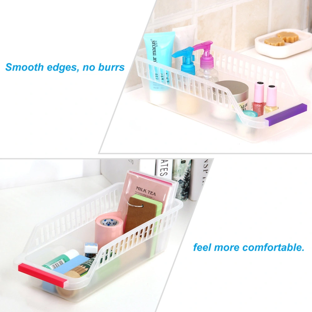 6 Pcs Rustproof Cabinet Sorting Basket Storage Plastic Storage Holder Sundries Container Organizer for Kitchen Fridge Egg Vegetable (Random Color)