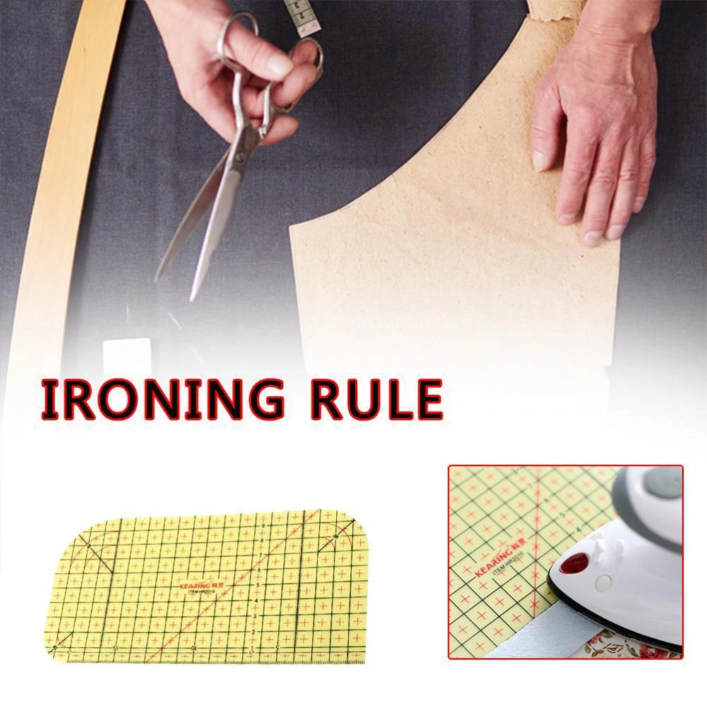 1 Pc Square Shape Hot Ironing Ruler Patchwork Tailor Craft DIY Sewing Supplies Measuring Tool Yardstick Cloth Cutting Rulers (Yellow)