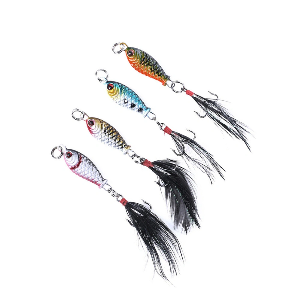 4pcs 2.5cm/4G Simulation Mini Fishing Grub Fishing Lures Fishing Baits for Fishing