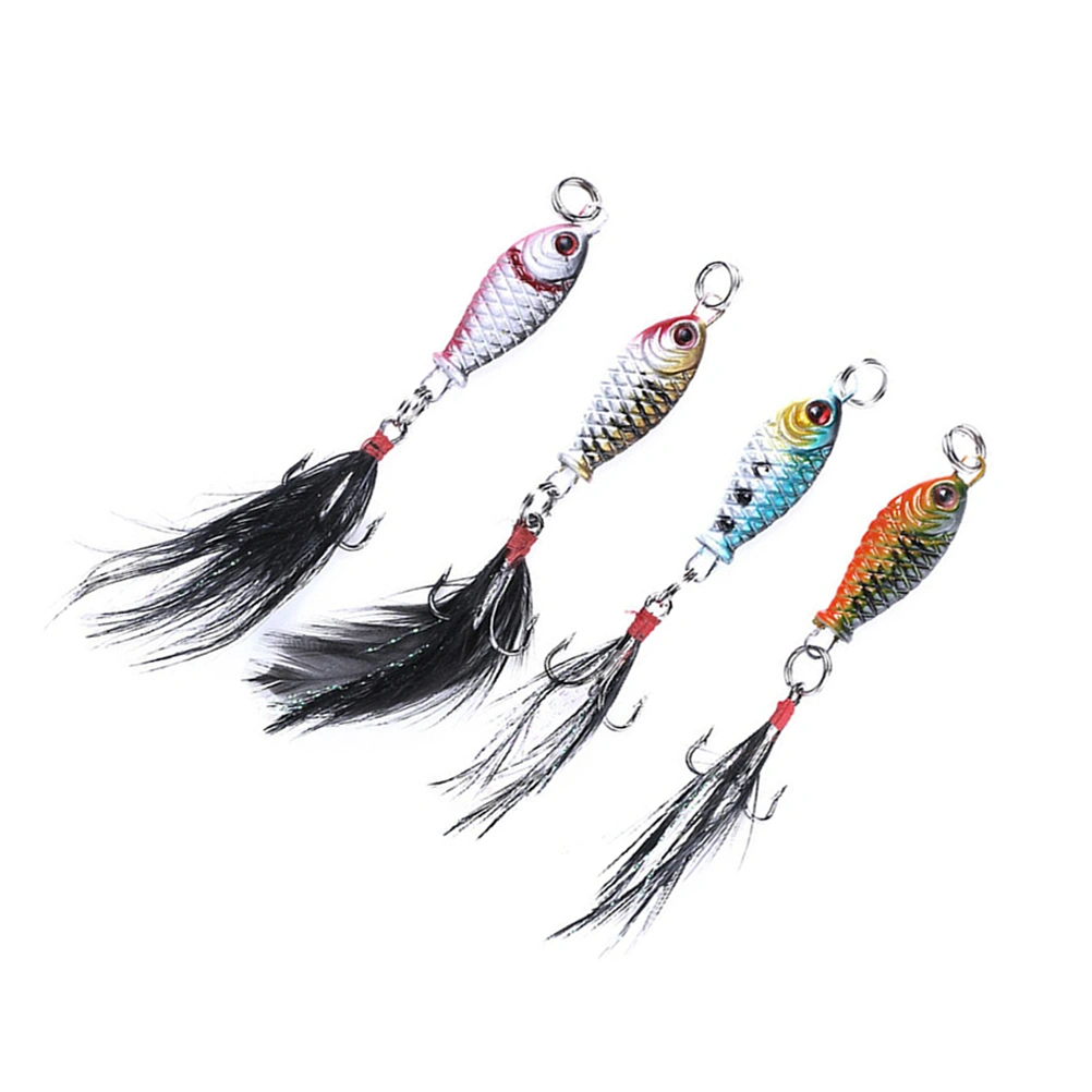 4pcs 2.5cm/4G Simulation Mini Fishing Grub Fishing Lures Fishing Baits for Fishing