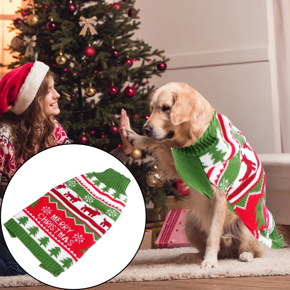 Elk Pattern Pet Knitted Sweater Christmas Puppy Warm Cloth Pet Party Outfit