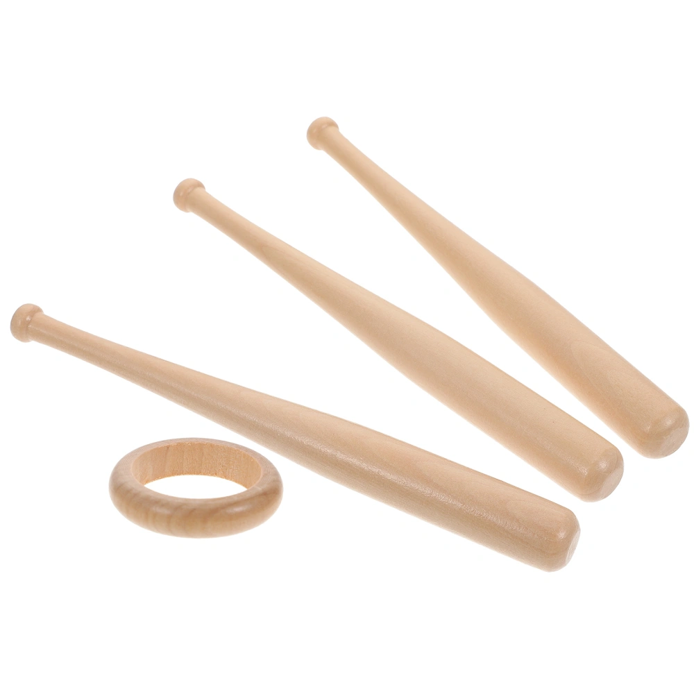 1 Set of Wooden Mini Baseball Bats Shape Baseball Holder Baseball Stand