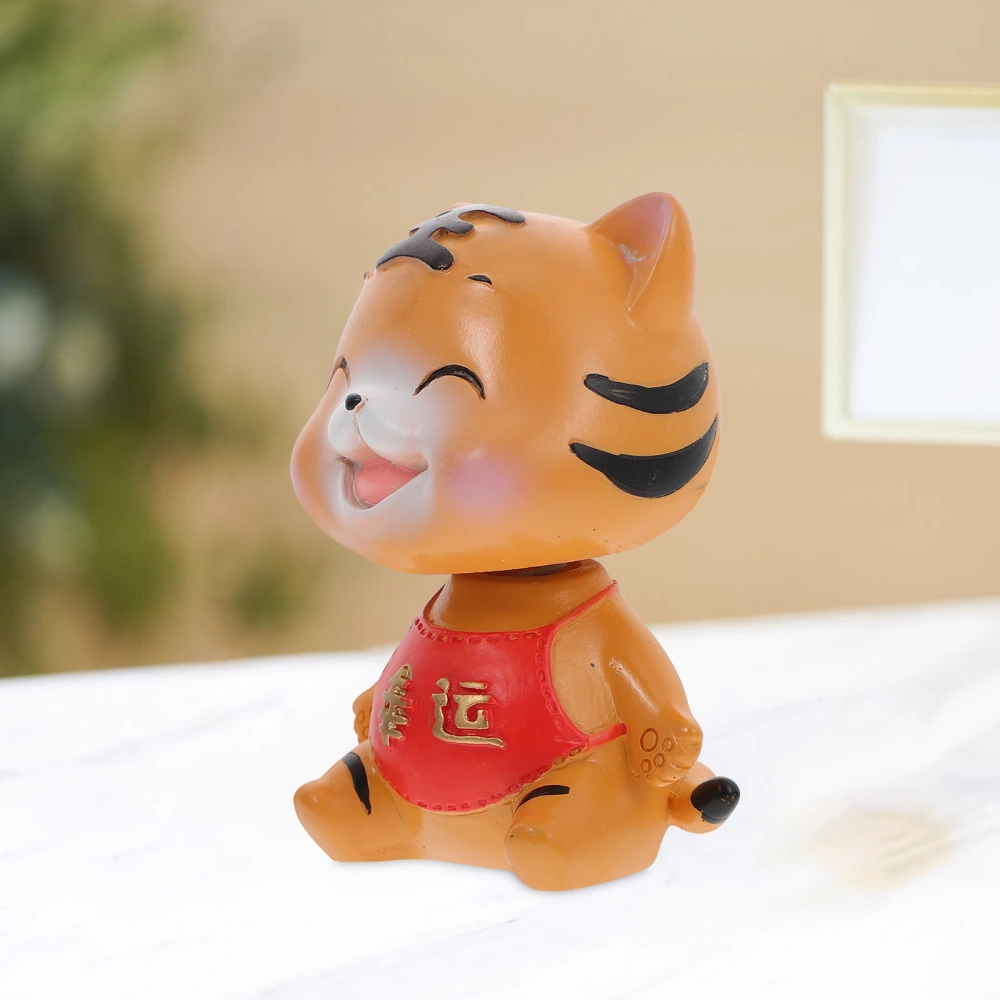 Adorable Tiger Shaped Car Adornment Automobile Tiger Ornament Resin Craft