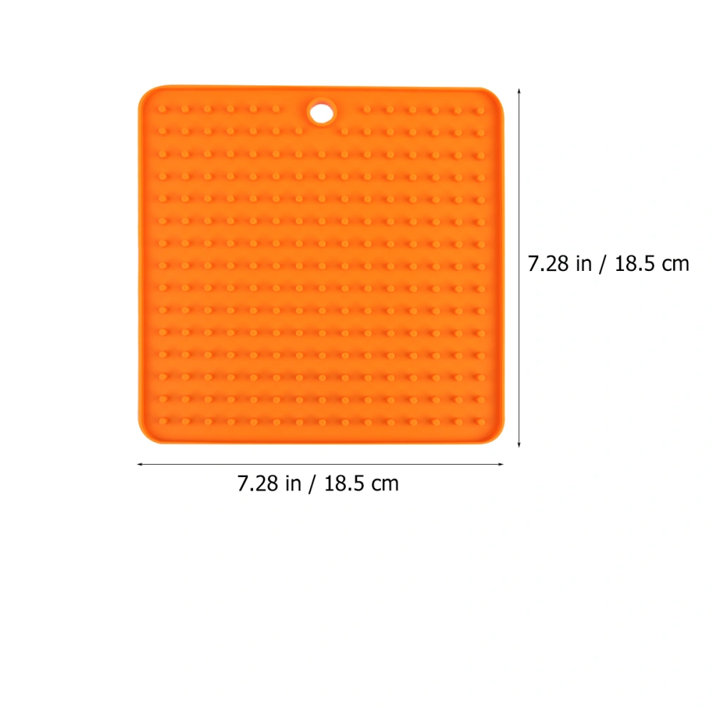 3 Pcs Heart Pattern Placemat Silicone Mat Heat Insulated Mat Multifunctional Mat Anti-fouling Mat Drain Mat for Kitchen Living Room (Orange)
    