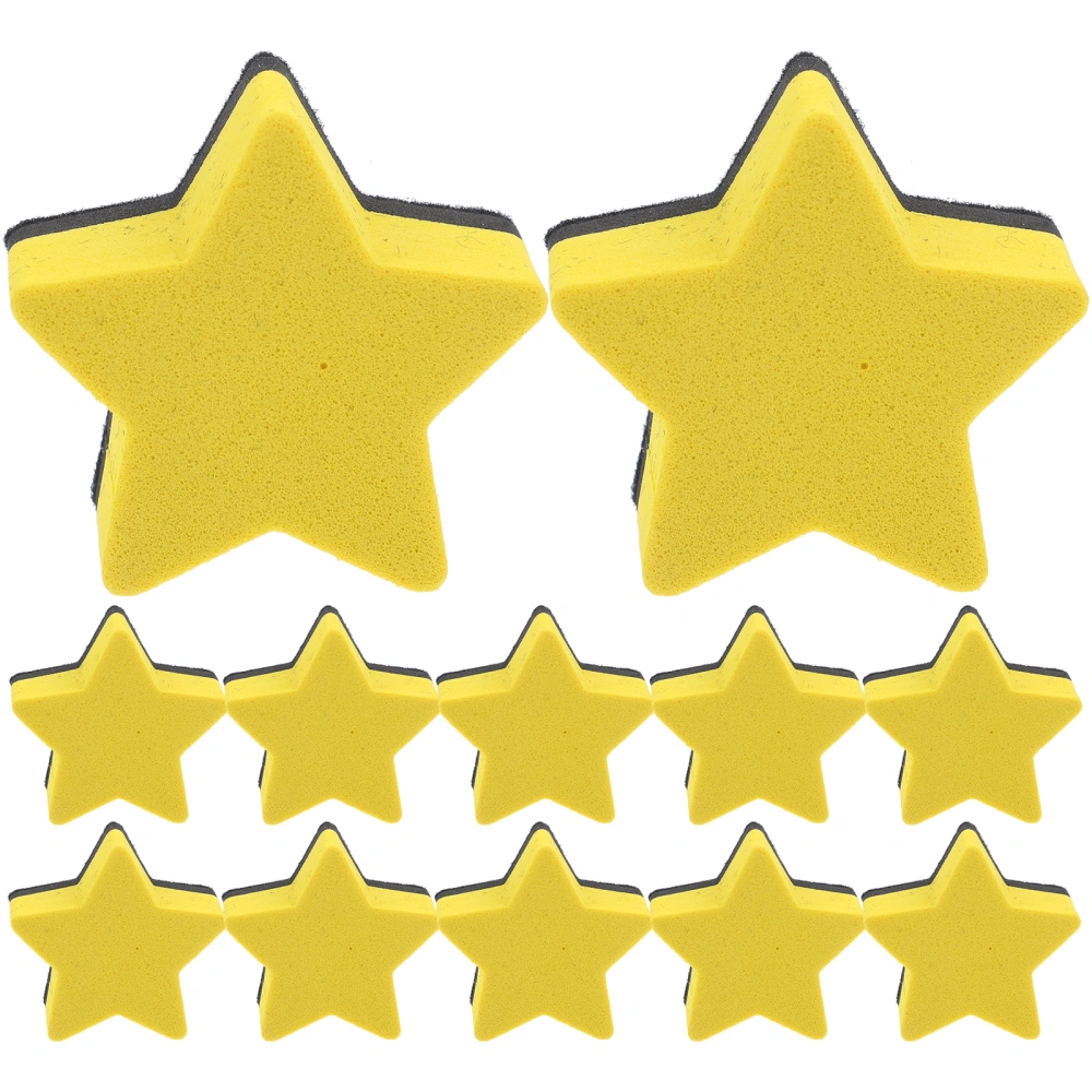 12Pcs Star Shape Dry Erase Erasers Convenient Whiteboard Erasers Magnetic Whiteboard Erasers