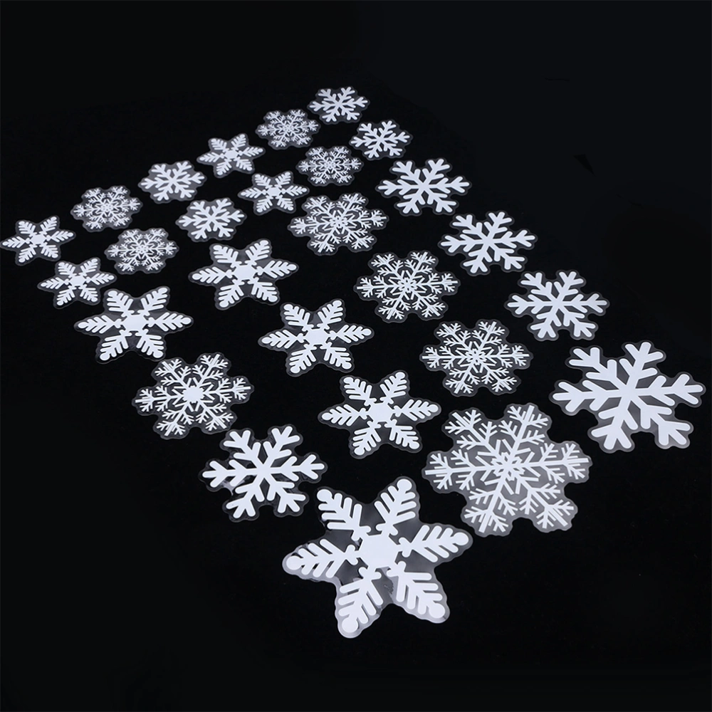 50x35cm 81Pcs Christmas Decorations Snowflakes Electrostatic Stickers Window Glass Christmas Stickers White