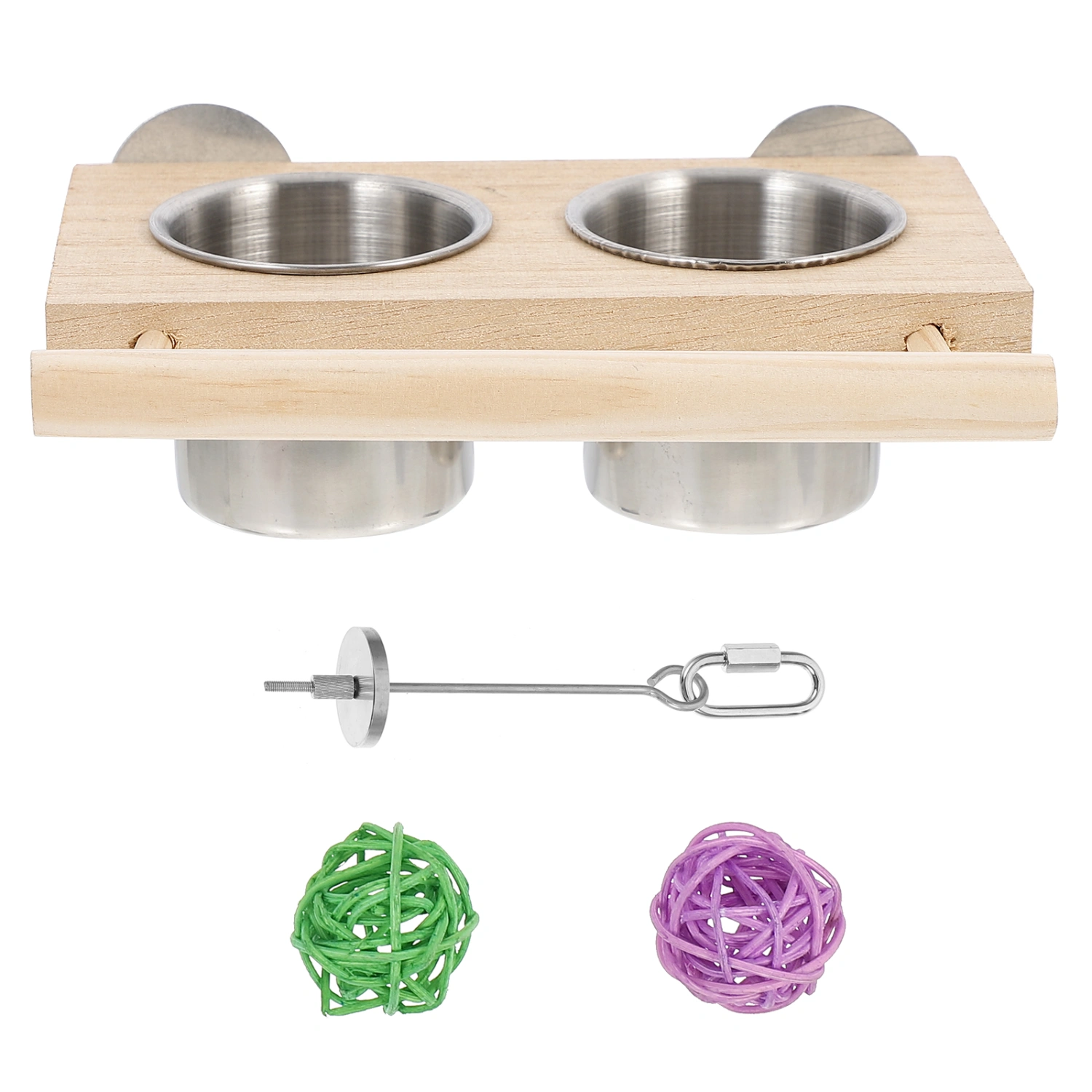 1 Set of Parrot Food Water Feeder Drinking Feeding Bowl Parrot Feeder (As Shown)