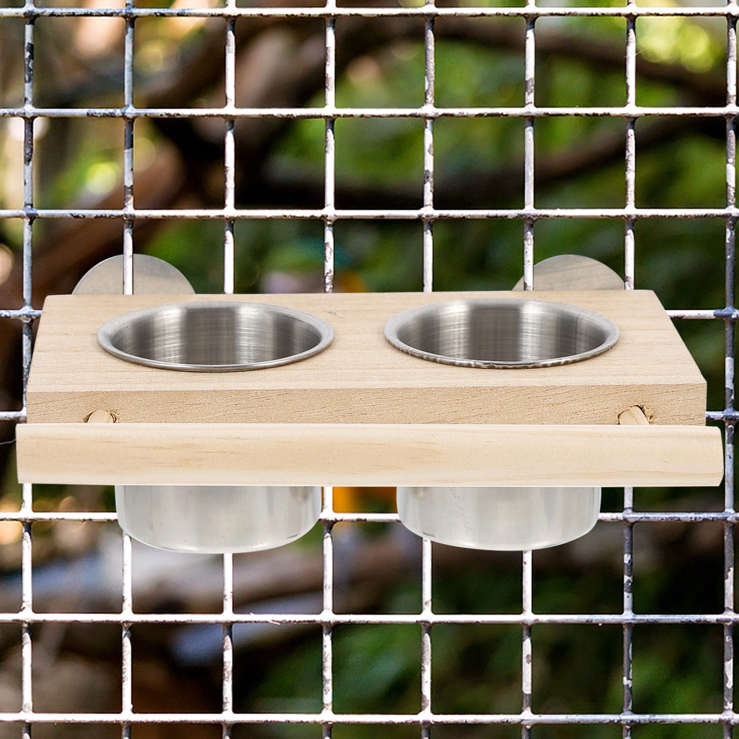 1 Set of Parrot Food Water Feeder Drinking Feeding Bowl Parrot Feeder (As Shown)