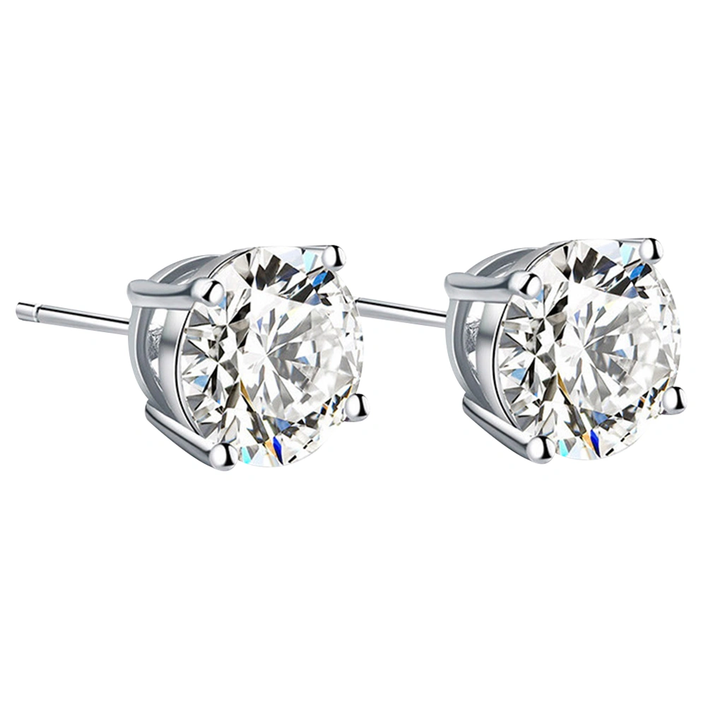 1 Pair Diamond Zircon Ear Studs Delicate Women Earrings Four-prong Studs Ear Jewelry for Women Ladies