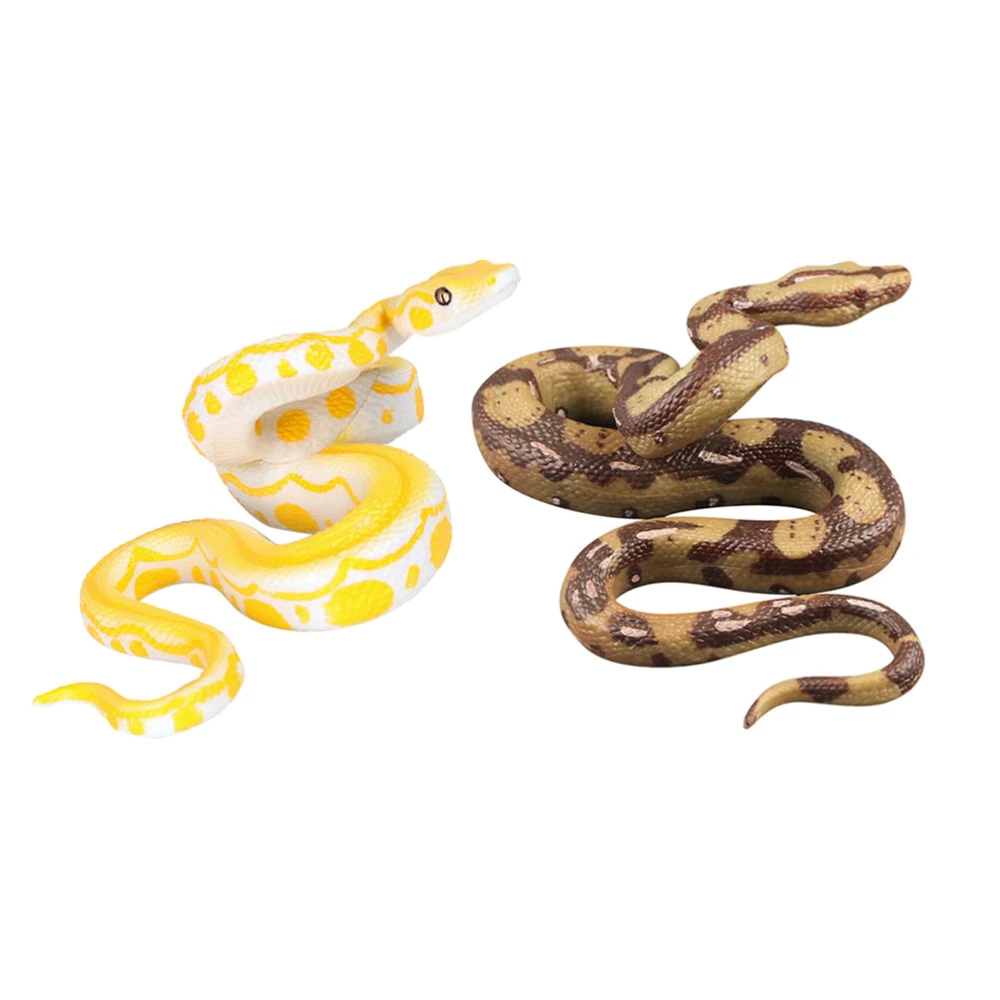 2pcs Realistic Snakes Toys Fake Snake Models Kids Teaching Props Prank Props