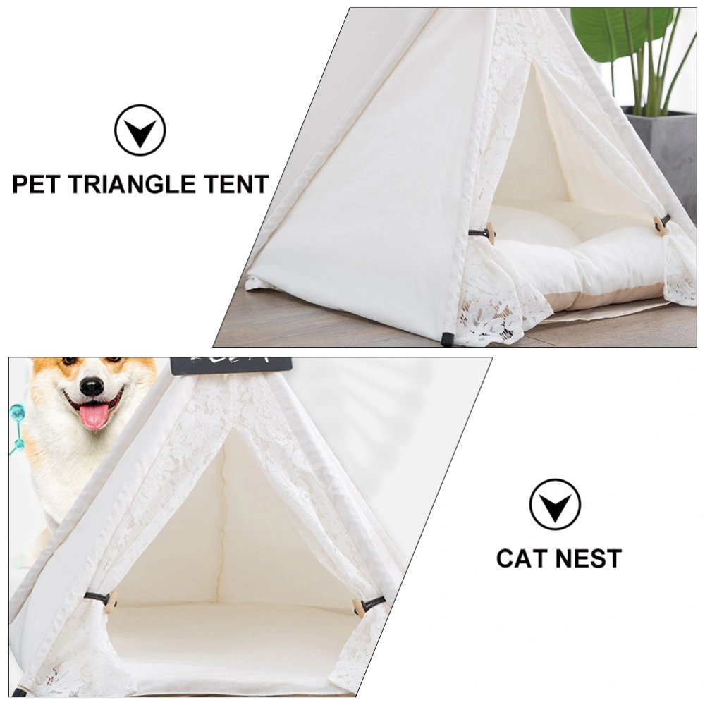 1Pc Pet Shelter Pet Triangle Tent Cat Bed House Folding House Portable Pet Tent