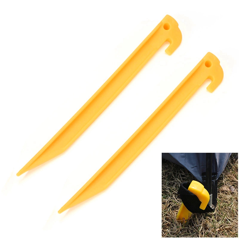 30 PCS 8.97'' Plastic Tent Nails Stakes Pegs with An Anchor for Outdoor Blankets and Tents Durable Safe Lightweight Camping Awning Tent Pegs( Yellow)