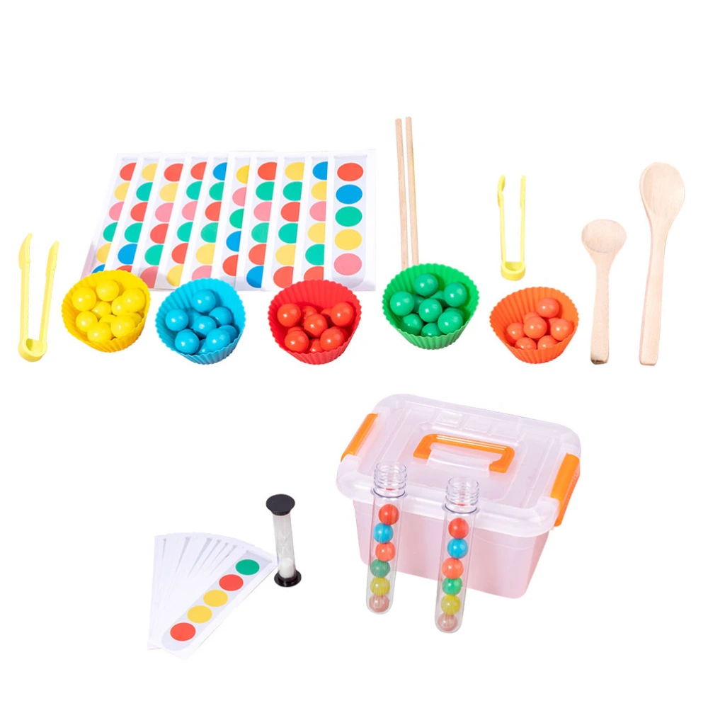 1 Set Wooden Clip Beads Game Toy Kids Early Educational Plaything for Kindergarten