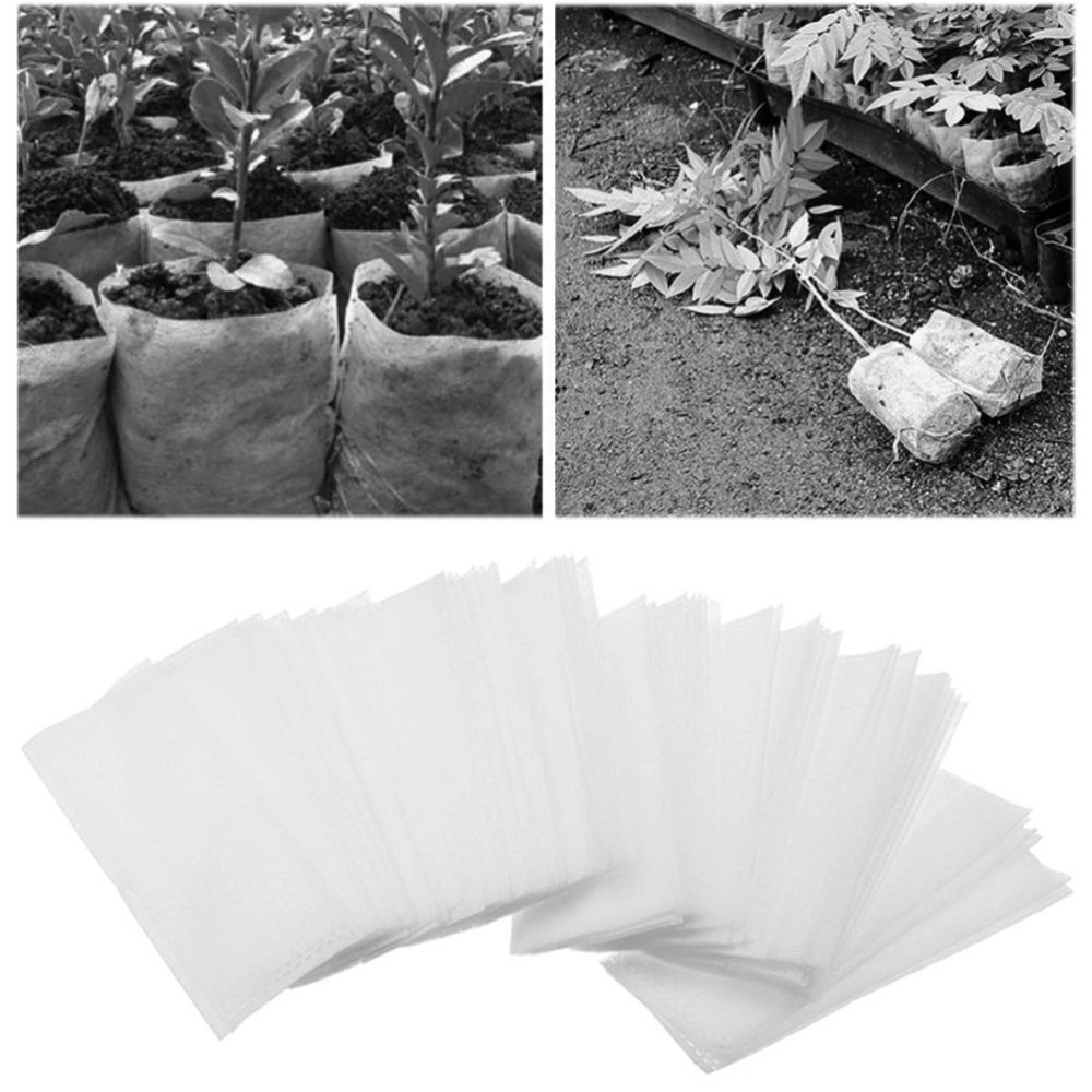 200pcs Biodegradable Non-woven Nursery Bags Plant Grow Bags Fabric Pots