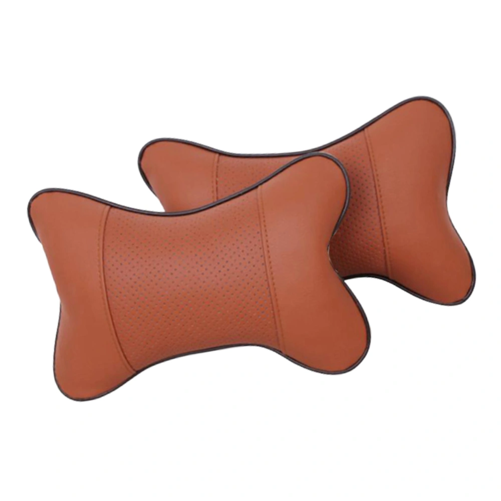 2Pcs Car Neck Pillow Practical Neck Rest Pillow Universal Neck Headrest Neck Protector Neck Cushion Brown