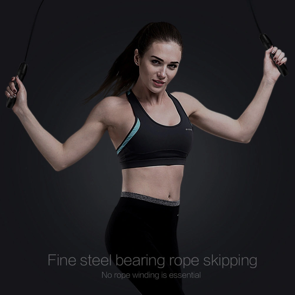 Fitness Jump Rope Thicken Bearing Jump Rope Comfortable Handle Rope Jumping Workout for Women/Men Exercise (Black)