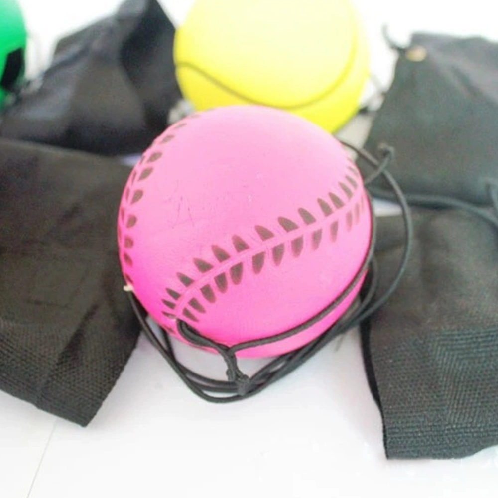 6pcs Wrist Return Balls Wristband Toys Rubber Toys Sports Bouncy Balls