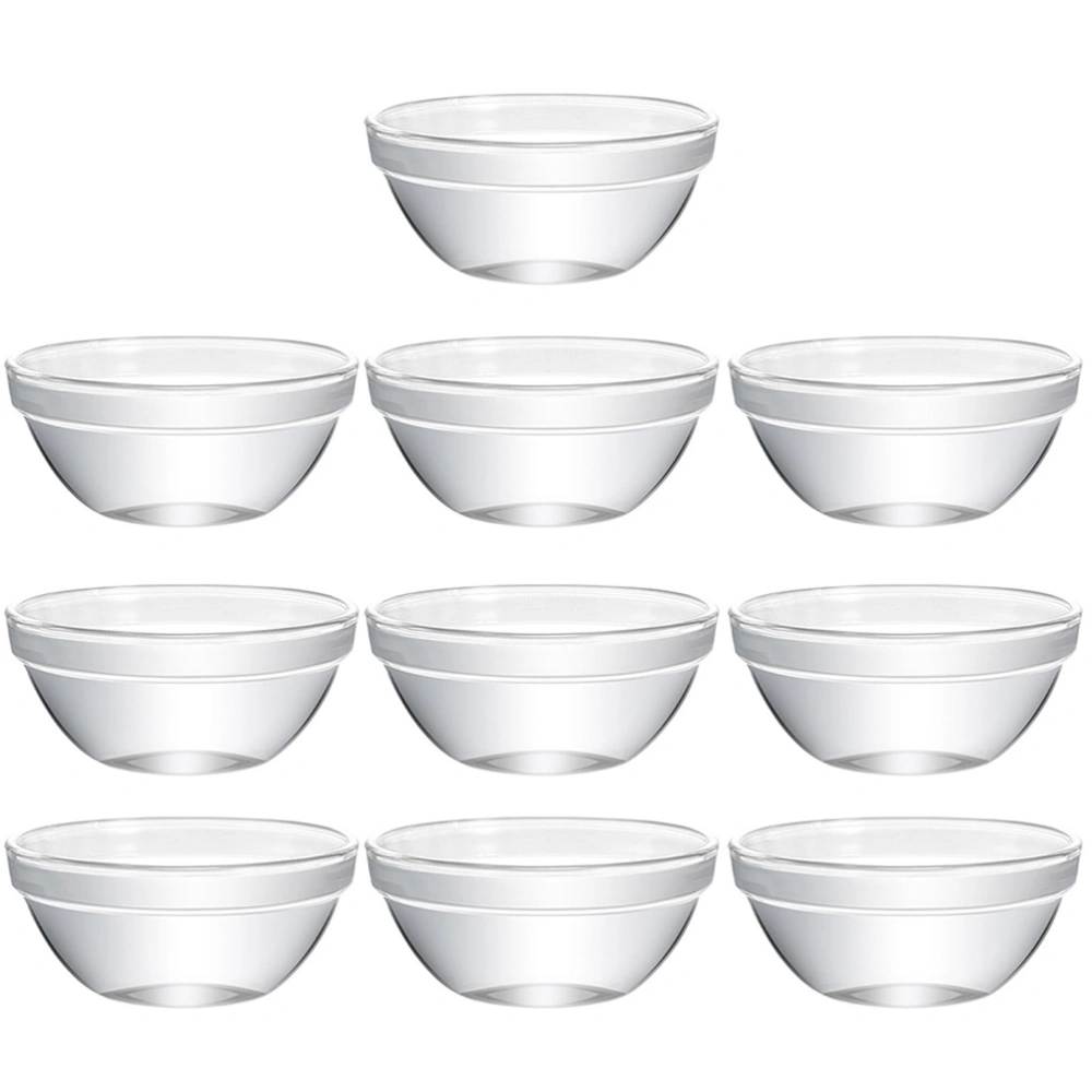 10pcs Small Glass Bowls Prep Bowls Stackable Bowls Salad Dessert Pudding Serving Bowls