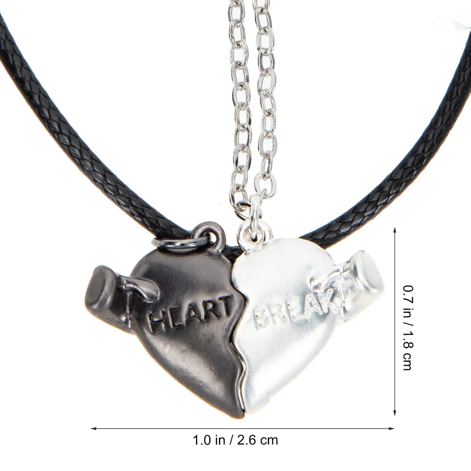 1 Pair Magnetic Matching Heart Necklace Puzzle Necklaces Romantic Couples Gift