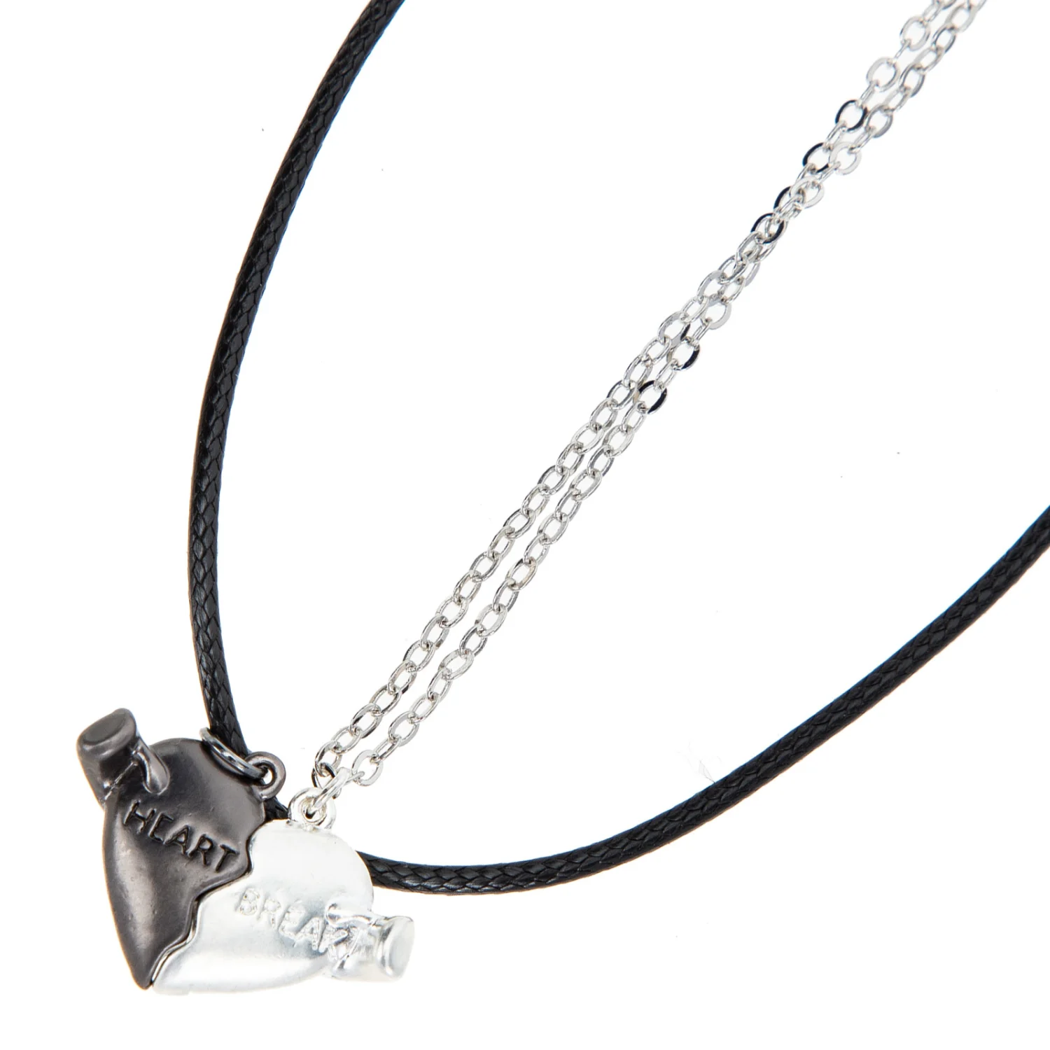 1 Pair Magnetic Matching Heart Necklace Puzzle Necklaces Romantic Couples Gift